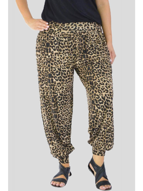 Lily Plus Size Leopard Printed Harem Trouser 16-26
