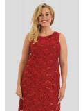 Camille Plus Size Sleeveless Lace Sequins Vest Dress 16-26