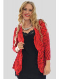 Elise Plus Size Red Polka Dot Cardigan Tops 16-26