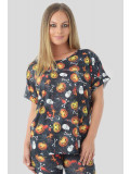 Clementine Halloween Turn Up Sleeve Baggy T-Shirt Top 8-14