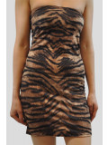 AMNA Tiger Print Bodycon Mini Dress 8-14