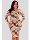 Skye Plus Size Tropical Print Bodycon Dress 18-24